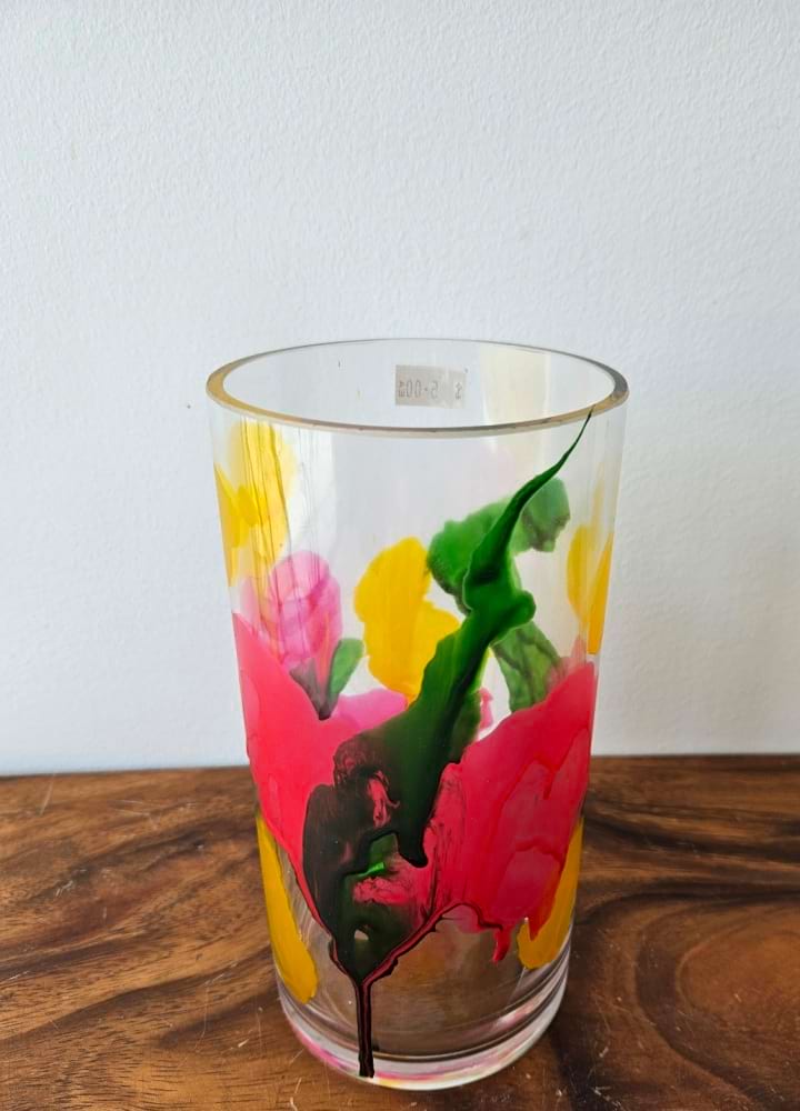 Alcohol ink colour vase