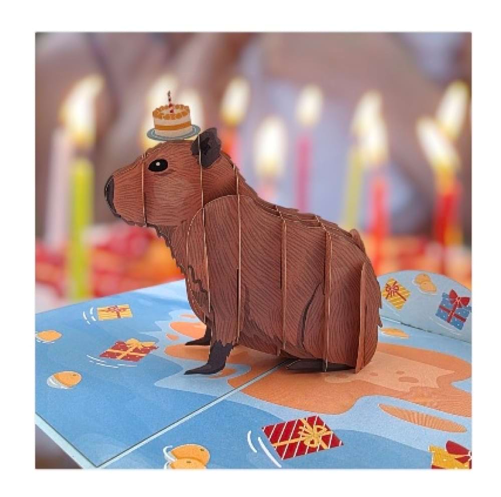 A Capybara Capy Birthday Pop Up