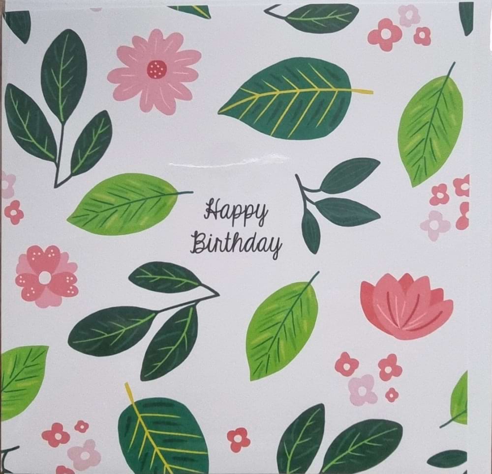 Pink Birthday Flowers card