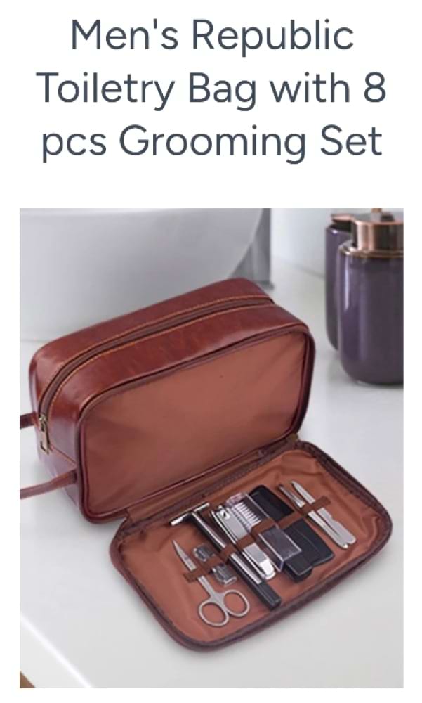 Toiletry Bag with Grooming set