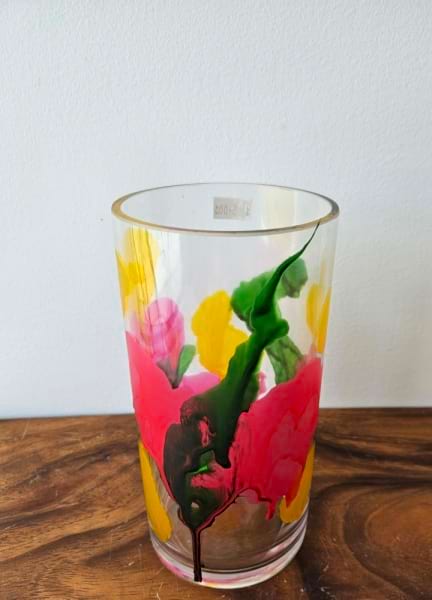 Alcohol ink colour vase