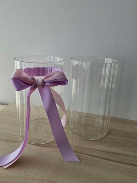Clear Ribbed Vase
